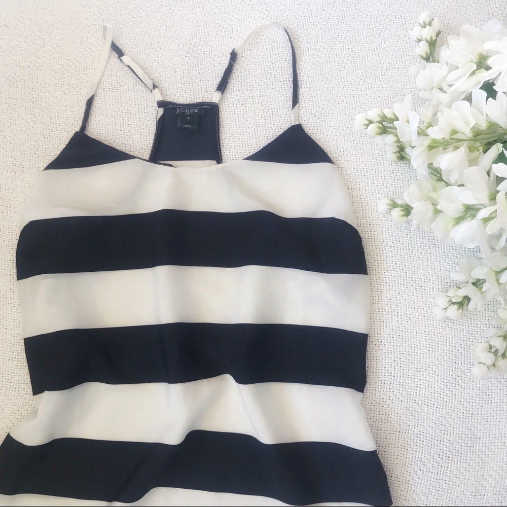 J. Crew Lightweight Blue and White Tank Top